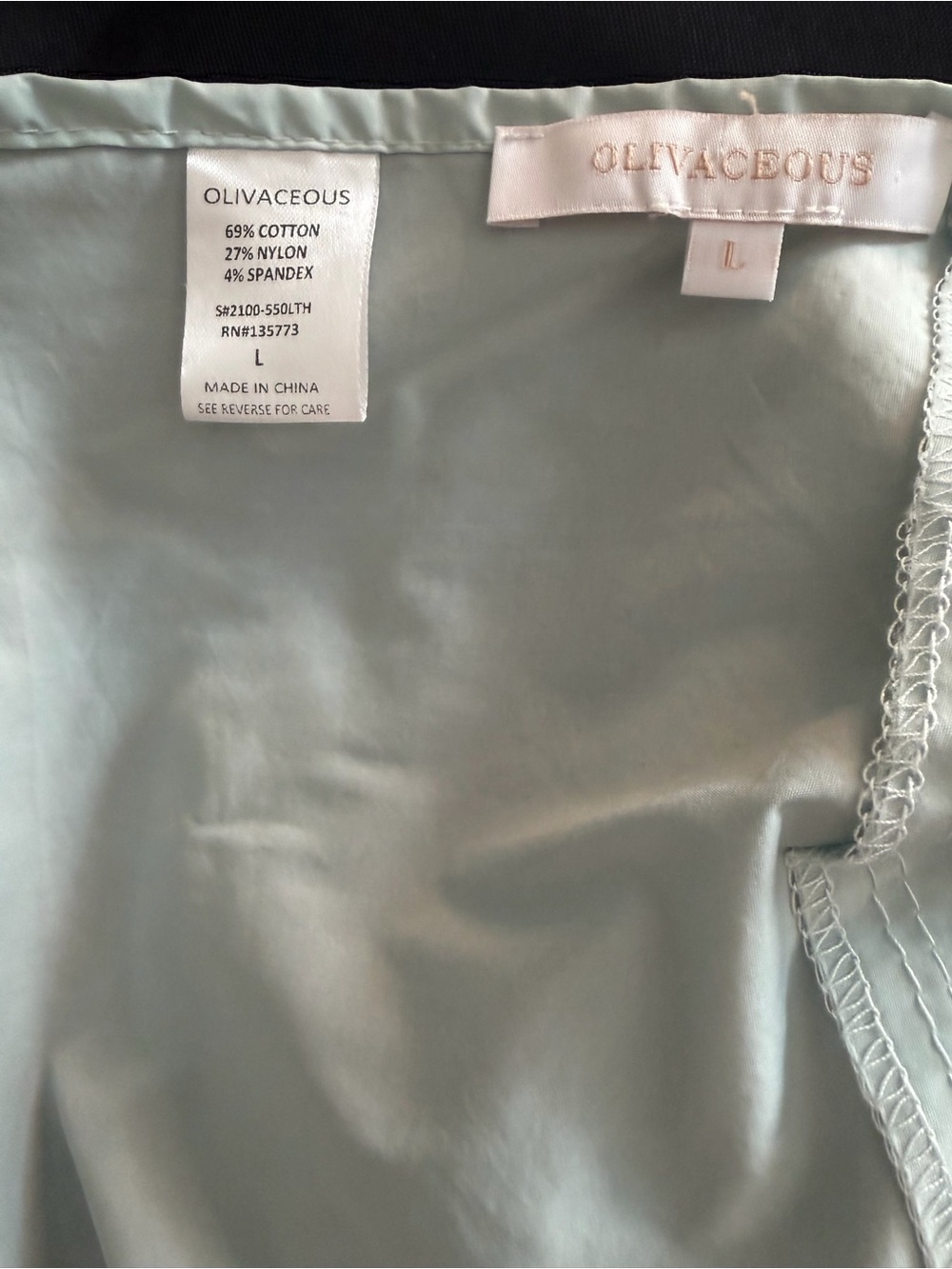 Olivaceous Sage Green Square-Neck Puff Sleeve Blouse Size Large - Picture 4 of 4